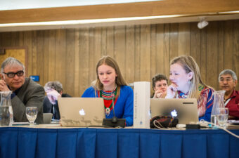 Saami Council, Indigenous Permanent Participant, delegates at the meeting table.