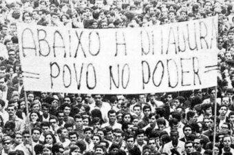 Pro-democracy demonstration in Brazil.