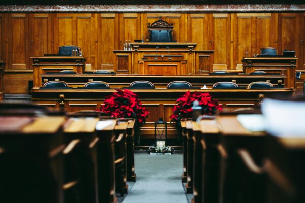 Photo of a courtroom