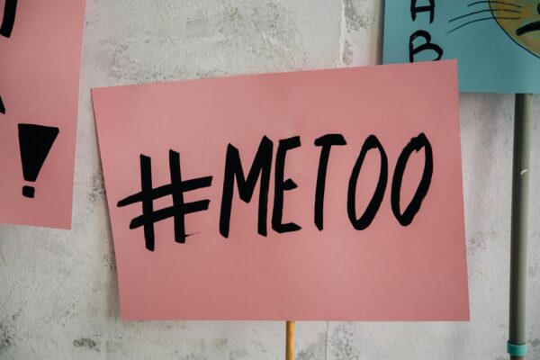 Photo of a pink #MeToo sign