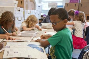 Young students engaged in classroom activities